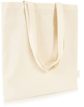 Jute statt Plastik Original 3er-Set | CB180A | recycelte Baumwolle, Klassischer Baumwollbeutel natur | Jutebeutel Baumwolltasche Einkaufstasche Einkaufsbeutel | Fair & Nachhaltig | Einkauf Shopping