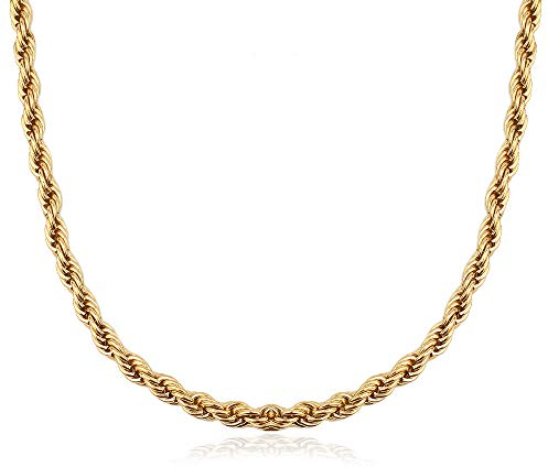 GD GOOD.designs Königskette Gold 5mm für Damen aus wasserfestem Edelstahl I 18K vergoldete Kordelkette I Gedrehte Halskette ohne Anhänger