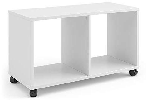 Vicco Couchtisch, Weiß, 72 x 30.8 cm | mit Laufrollen und offener Ablagefläche für flexible Nutzung
