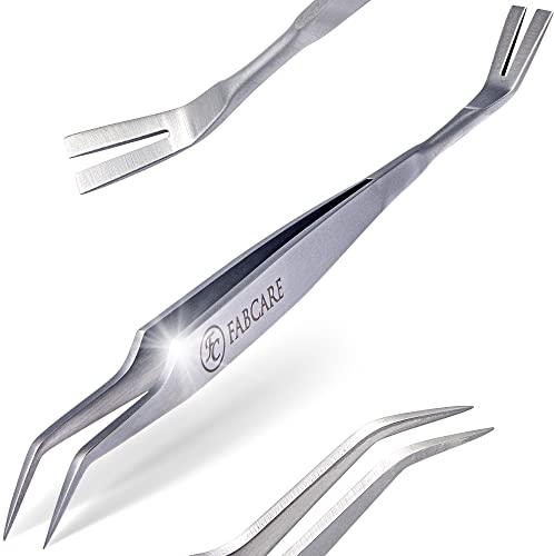 FABCARE 2 in 1 Zeckenzange - Zeckenpinzette und Zeckenhaken - inkl. Etui, E-Book und Identifikationskarte - Zeckenzange für Hunde, Katzen und Menschen - Zeckenentferner für Zecken jeder Größe