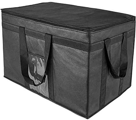 Yalin Große isolierte Kühltasche mit Reißverschluss, wiederverwendbare Einkaufstasche, hält Lebensmittel warm oder kalt, faltbare Tragetasche für Instacart, Restaurant, Lebensmitteltransport