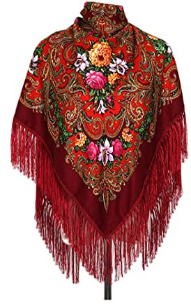 YEYKZART Ryska sjalar ukrainsk stil halsduk dam scarf wrap tofs fyrkantiga halsdukar (130 cm x 130 cm), 4, 130cmx130cm