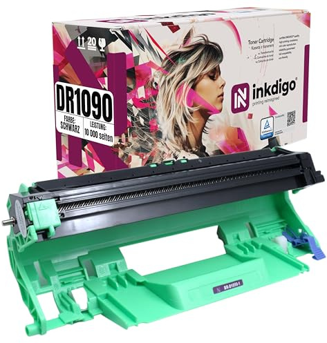 INKDIGO Tambor DR1090 compatible con impresora Brother I unidad de tambor fácil de montar I Brother Drum DCP-1622 WE; Brother DCP-1623 WE; Brother HL-1222 WE; Brother HL-1223 WE