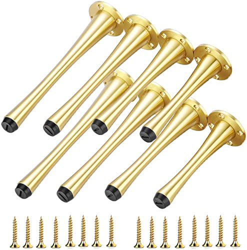 ASHILD Messing-Möbelfüße – Sofabeine – Couchtisch-Schrankfüße – 8 Stück, Schrank-Metallbeine, robuste Tischbeine, konische Beine, Möbel-Ersatzbeine (Farbe: Gold, Größe: 12 cm)