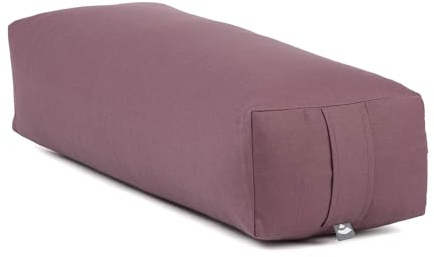 Bodhi Yoga Salamba Bolster Eco | Waschbarer Bezug aus 100% Bio-Baumwolle | Yogarolle eckig mit Bio Dinkelfüllung | Yogakissen groß für Restoratives Yoga | Maße: 63,5 x 26,5 x 20,5 cm