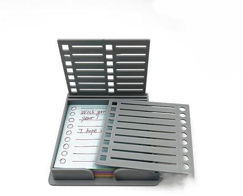 Haftnotiz-Schablone mit Haftnotizen für 7,6 x 7,6 cm, selbstklebender Notizblock, Notizhalter, Clip mit Schablonenblock, Linienständer, Regal, Organizer, Spender für Schreibtisch, Büro, Zuhause,