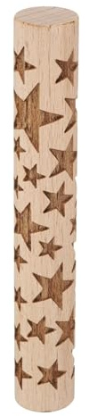 sourcing map Wood Clay Roller 10cm Star Pattern Rolling Pins Wood Rollers Pottery Tools Wood Grain Texture Rollers for Clay Baking Dough Playdough DIY