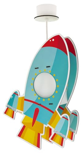 Dalber kinderlampe Pendelleuchte Hängelampe Rakete, Blau