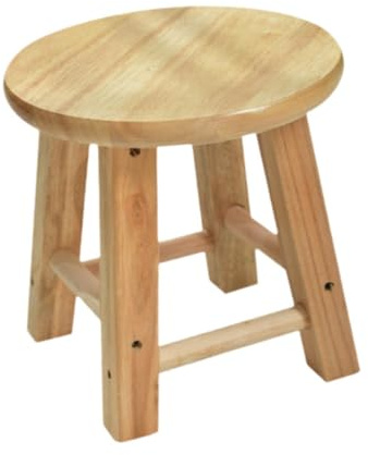 JISADER Sgabello in Legno, Sgabello in Legno, Sedia con Sedile, Sgabello da Seduta, Sgabello per Il Tempo Libero, Sgabello Rotondo in Legno, Poggiapiedi in, Style a, Altezza 25 Cm