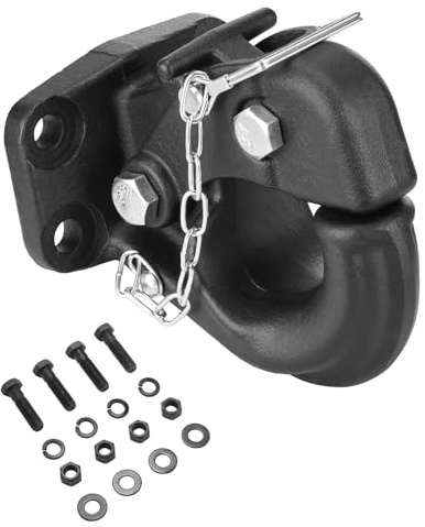 VEVOR Gancho de Remolque, Capacidad de Remolque de 13605 kg, Gancho de Enganche de Remolque con Kit de Montaje para Anillos de Luneta de 2,5-3, Revestimiento de Polvo Negro, para Varios Vehículos