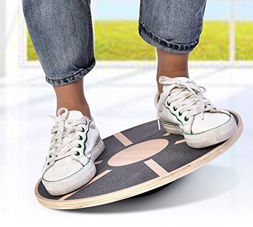 Balance Board, Balance Board Balmer Trainer 39,5 X 6 Cm Anti -Slip -Holz -Wackeln 360 -Grad Horizontal Rotieren für Fitnesstraining -Rehabilitationsübungen
