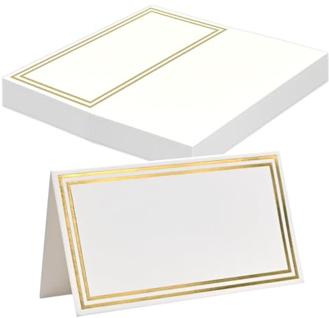 LICQIC Wedding Place Cards, Name Tags for Table Setting, 25 Pcs Gold Edge