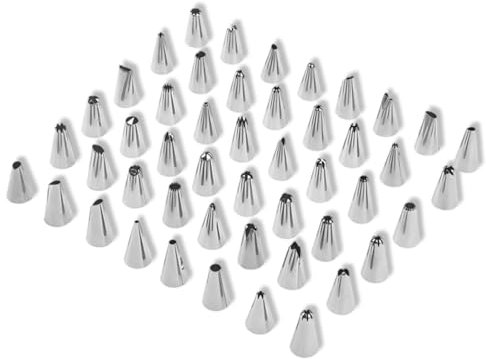 COYUN Set di 24 punte per decorare torte, 24 diversi motivi, in acciaio inox, riutilizzabili per decorare torte e cupcake, biscotti, set di beccucci