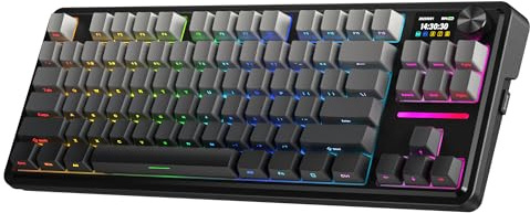 Redragon K743 PRO GB 80% Gasket RGB Gaming Keyboard Hype 1.14’’ TFT Screen & Knob, 84 Keys Mechanical Keyboard, 5-Layer Noise Dampening, Hot-Swap South-Facing Socket, Gradient PBT Keycaps, US LAYOUT