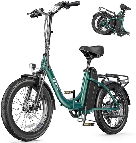 DYU C9 E Bike Herren Damen Elektrofahrräder-Ebike mit 48V 15.6Ah Batterie, E Bike 20 * 3.0 Zoll, E-Bike 7-Gang Getriebe mit LED-Display, 250W Motor & 25km/h, Reichweite bis 150km City E-Bike