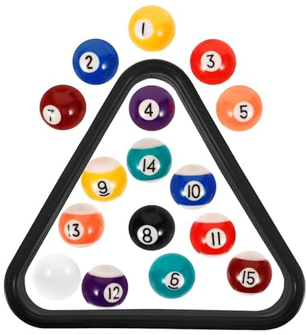 Besportble Mini Billardkugeln Set FüR Kinder Mit 16 Kleinen Billardkugeln Und Dreiecksgestell FüR Billardtisch Training Und Poolspiel Zu Hause Und Schule