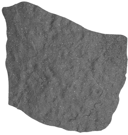 IHANA Trittstein für den Garten, Naturstein-Effekt, umweltfreundlich, recyceltes Gummi, 58 x 38 x 2 cm, Grau, 4 Stück