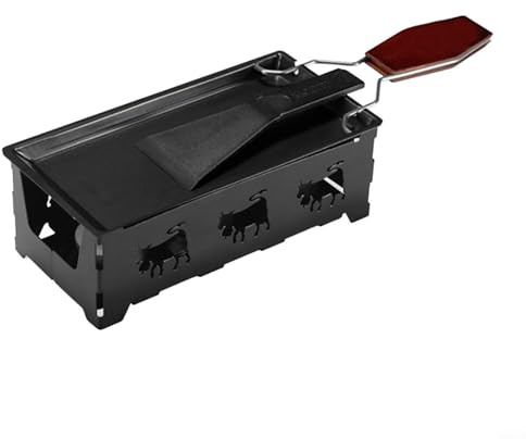 Sileduove Tragbares Mini-Käsefondue-Set, Kerze, beheiztes Tisch-Kochgeschirr mit Antihaft-Tablett für drinnen und draußen, Camping