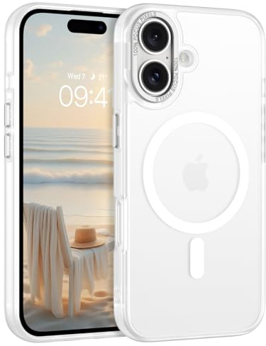 YINLAI für iPhone 17 Hülle Kompatibel mit MagSafe,Handyhülle Magnetische Translucent Matte Stoßfest Kratzfest Rückseite Cover Case Schutzhülle für iPhone 17 6.3,Weiß