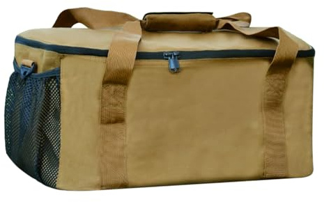 Camping Cookware Organizer - Heavy Duty 600D Oxford Cloth Waterproof Pouch, Large Storage Bag, Travel Utility Case, Multi Layer Cooking Gear Holder | Portable Cookware Tote for Outdoor BBQ Hiking Picn
