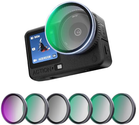 Kameralinsfilter för DJI Osmo Action 6, CPL polariserande skyddande ND8/ND16/ND32/ND64/ 1/4 svart dimma kamerafilter tillbehör (ND32)