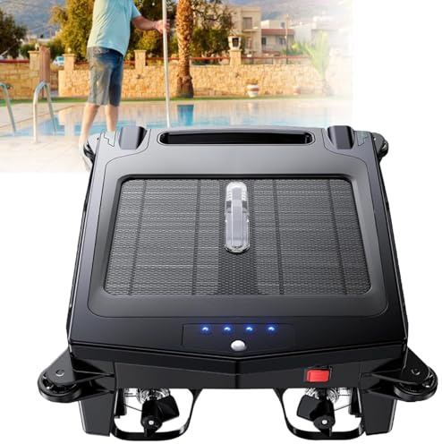 Robotic Pool Skimmer Cleaner, Self-Cleaning Pool Robot, 5-Hour Runtime, Self-Parking, Auto-Turn, Removes Pollen, Leaves, and Hair from Pools
