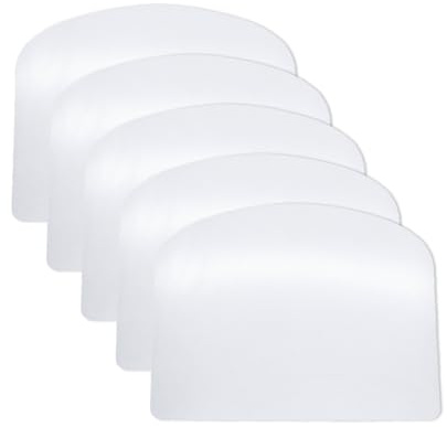 5Pcs Transparent Cake Cream Scraper, Flexible Plastic Cake Scraper, Transparent Cakes Smoother Decorating Tools, Fondant Smoother, for Cakes Decoration Sculpting and Modeling Tools