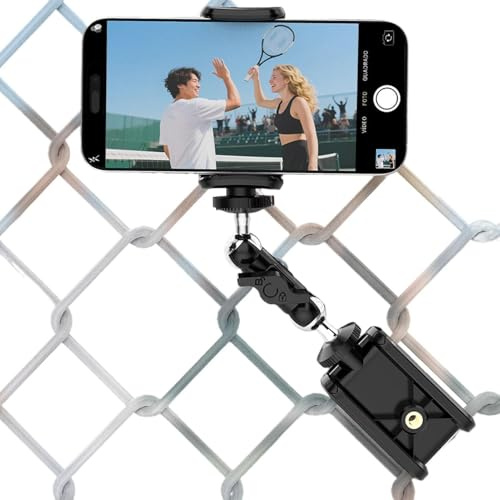 Actioncam-stakethållare - montering på metallgaller 20 cm, telefoninspelningshållare | Tillförlitlig spelobservation liveströmsproduktion Stadioninspelning