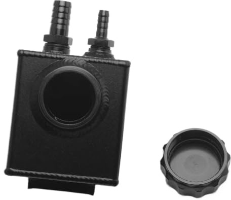 Servostyrningstank I Aluminium Som Passar För Commodore V6/V8-motorer Med Oljeavskiljare Och Tillbehör Till Ventilationsbehållare Servostyrningsolja Behållare(Black)