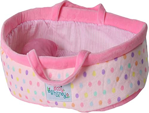 Pastel Polka Dot Baby Doll Bed 15 | Bassinet and Carrier for Dolls