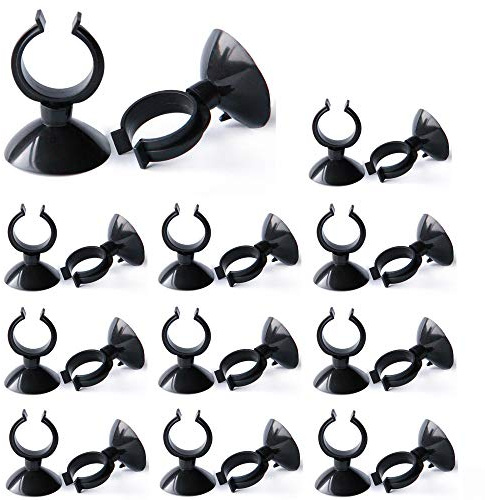 LEZED Aquarium Saugnäpfe Aquarium Heizstab Saugnapf Clips Heizstab Saugnapf Halter Fisch Tank Saugnäpfe für Airline Luftschlauch Schlauch Pumpe Air Line Tubing Halterung Schwarz 25 Stück (23 * 30mm)