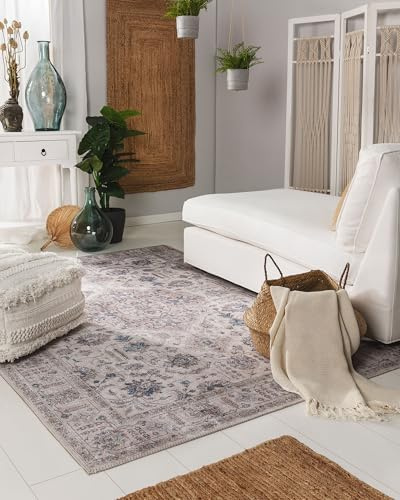 benuta Pop Teppich Laury - Beige 80x150 cm - Kunstfaser - Rechteckig & im Style: Vintage - Pflegeleicht für Wohnzimmer Schlafzimmer