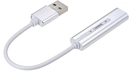 vendopoli Tarjeta de Sonido Externa, USB Adaptador de Audio Jack 3.5mm para Micrófono, Altavoces y Auriculares Tarjeta de Sonido Externa USB Hi-Fi Magic Voice 7,1 Control de Volumen