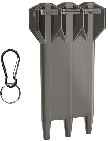 kwmobile 3in1 Dart Case - Kunststoff Dartbox für 3 Dartpfeile - Box Cover Halter - Darts Hülle in Schwarz Transparent