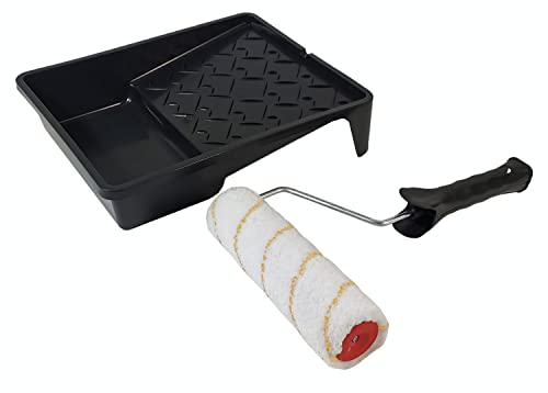 Profi Set Farbrolle Farbwalze Malerwalze 20cm Rolle Walze + Steckbügel + Farbwanne