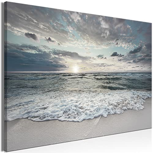 murando Wandbilder XXL 120x80 cm - Vlies Leinwandbild 1 tlg Leinwand Bilder Wand Deko Bilder Wohnzimmer Bild Schlafzimmer Leinwandbilder Wandbild Groß Design - Meer Landschaft Strand c-C-10019-b-a
