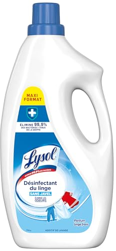 Lysol Désinfectant du Linge Liquide 2L - Désinfecte & Anti-Odeurs - Parfum Linge Frais - Sans Javel