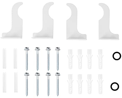 Heilmetz Supports muraux pour radiateurs，Support de montage pour radiateur，kit de fixation (blanc, 1 set)