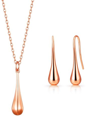 Philip Jones Rose Gold Plated Teardrop Set