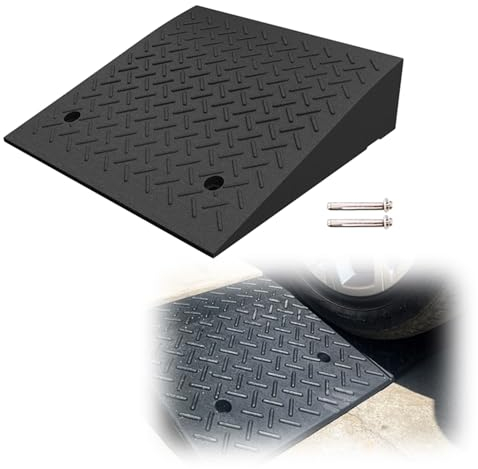Tragbare Bordsteinrampe, Leichte Türschwellenrampe aus Gummi, Schwellenrampe mit Rutschfester Oberfläche, für Auto, Motorrad, Rollstuhl, Rollator (Color : 11cm/4.3inch Rise)