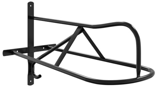 vidaXL Sattelhalter, Trensenhalter Wandmontage Tragbar, Sattelträger für Sattelraum Scheune Stall, Westernsattelhalter, Schwarz Eisen