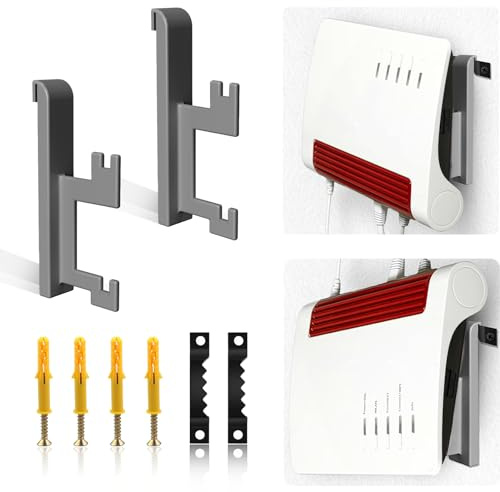 Wandhalterung für Fritzbox 7690/7590 AX/7590/7530/7510/5590/6660 Router mit Kabelmanagement, Befestigungsmaterial Schrauben und Dübel (Nicht 3D-Druck)