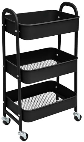 Mi Ko Mi Ka Estantería Metálica Modular de Almacenaje: Organización Versátil para Espacios Amplios y Compactos, 40 x 30 x 70cm - 10Kg por Balda (Negro sin Asa)