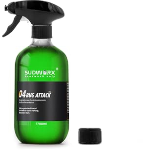sudworx 04 Bug Attack GEL Insektenentferner Gelformel – haftstark & intensiv – Lackschonender Eiweißlöser für Auto, Folie & Kunststoff – Sommerpflege – Made in EU – 500ml
