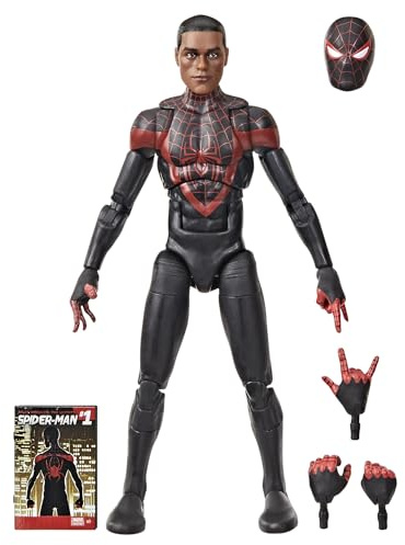 Marvel Legends Series Ultimate Miles Morales, Spider-Man Comics-Inspired Collectible 6-Inch Scale Action Figure with Character-Sized Comic Accessory