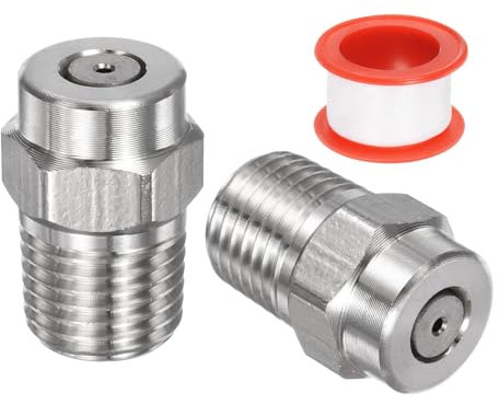 M METERXITY 2Paquets Embouts de Nettoyage de Surface - 0 Degré 1/4 Mâle NPT Buses de Nettoyeur Haute Pression, Remplacement de Buse de Nettoyeur, en Acier Inoxydable(Orifice de 1,311 mm)