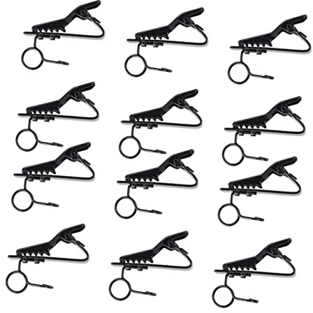 Abaodam 2 Sets Mini-revers-lavaliermikrofon-clip Mikrofon-clip Eisen-clip für Handy-zubehör für Sänger und Vlogger Schwarz 12 Stück