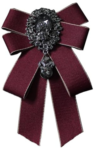 JKQBUX Nœud papillon rétro en tissu réglable pré-noué avec strass pour homme et femme