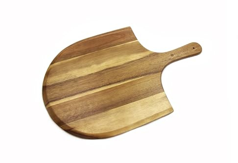 GARUET Acacia Wooden Pizza Peel - 56x36 cm Large Wooden Paddle Board with Handle for Easy Use - Kitchen Oven Accessories