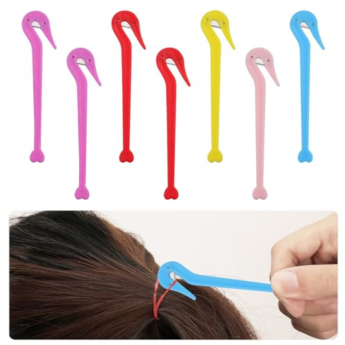 7pcs Elastic Hair Band Cutting Tool, Hair Tie Remover Hairband Cutter Free Ponytail Remover Tool Ties Pain Free Ponytail Remover Hair Tie Remover Tool Toddler for Cutting Pony Rubber Hair